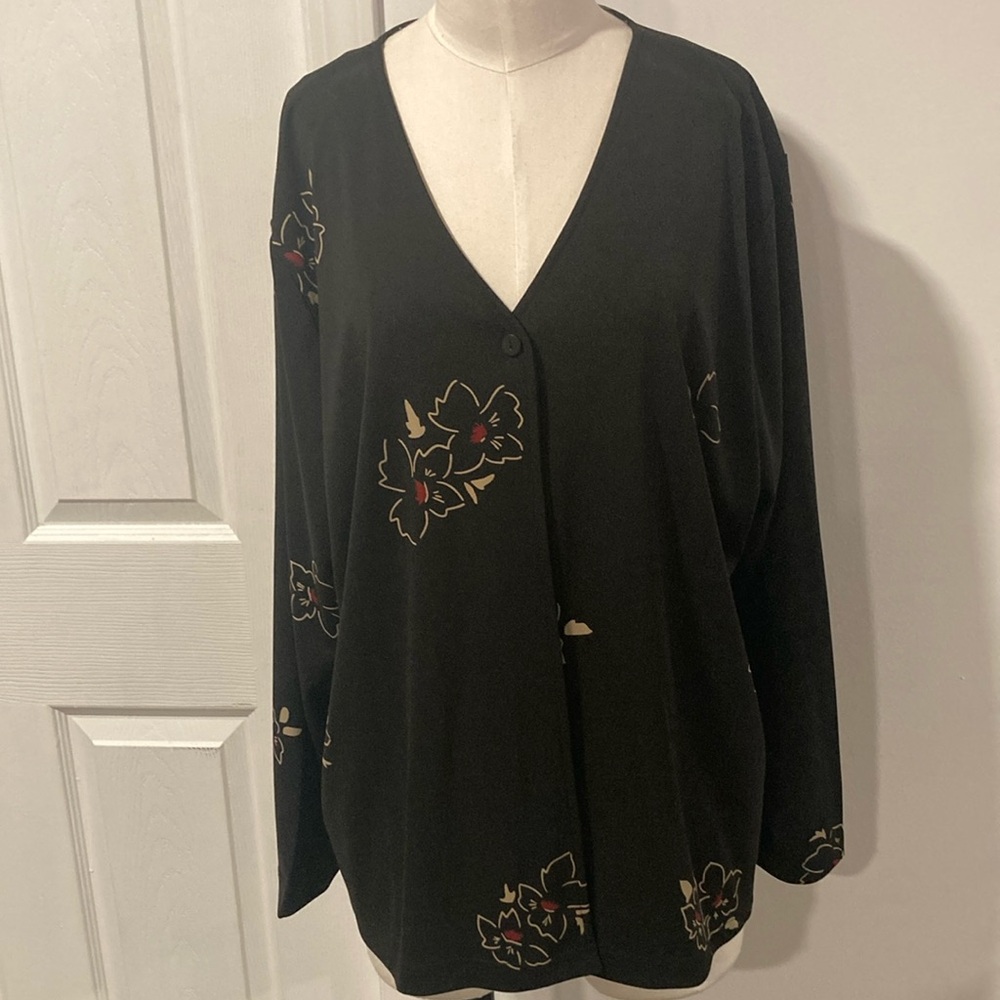 NWT August Max one-button knit cardigan 1X